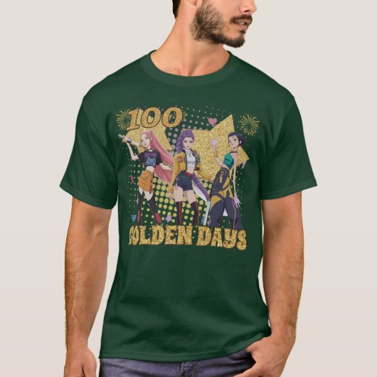 100 Golden Days T-shirt, Huntrix Kpop Demonen Jage T-shirt (Voorkant)