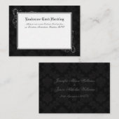 100 Gotische Damask Wedding Enclosures Zwart & Wit Informatiekaartje (Voorkant / Achterkant)