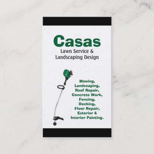 100 Grass Lawn Landscaping Mowing Visitekaartje (Voorkant)