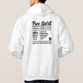 100% Gratis Geest Dappere Ziel Zwarte Typografie Hoodie