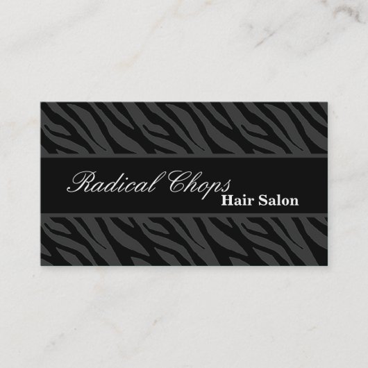 100 Gray Black Zebra Print Pattern Visitekaartje (Voorkant)