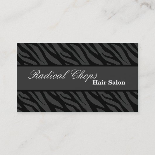 100 Gray Black Zebra Print Pattern Visitekaartje (Voorkant)
