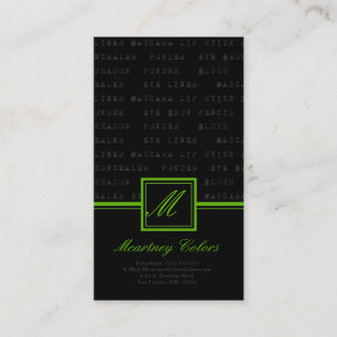 100 Green Black make up Words Artist Visitekaartje
