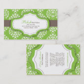 100 Green Damask Nail-Visitekaartje voor technicus Visitekaartje (Voorkant / Achterkant)