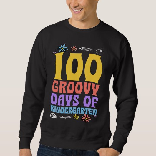 100 Groovy Days Of Kindergarten School 60s 70s Sty Trui (Voorkant)