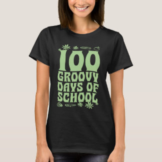 100 Groovy Days Of School 60s 70s Style Throwback  T-shirt
