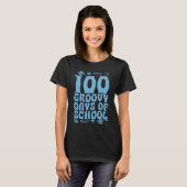 100 Groovy Days Of School 60s 70s Style Throwback  T-shirt (Voorkant volledig)
