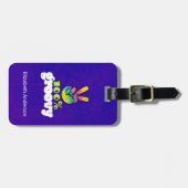 100% Groovy met Rainbow Hand Peace Sign Bagagelabel (Voorkant horizontaal)