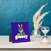 100% Groovy met Rainbow Hand Peace Sign Fotoplaat (Insitu)
