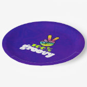 100% Groovy met Rainbow Hand Peace Sign Papieren Bordje (Gekanteld)