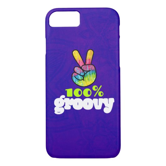 100% Groovy Rainbow Hand Peace Sign Case-Mate iPhone Case (Achterkant)