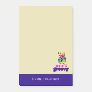 100% Groovy Rainbow Hand Peace Sign Post-it® Notes