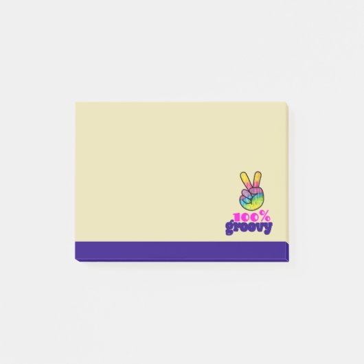 100% Groovy Rainbow Hand Peace Sign Post-it® Notes (Voorkant)
