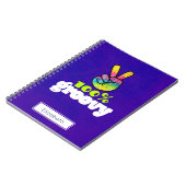 100% Groovy-regenboog met handse vredestichting un Notitieboek (Linkerzijde)