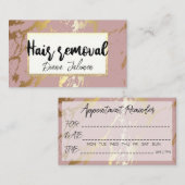 100 Haarverwijdering Afspraakherinnering Roze Marm Visitekaartje (Voorkant / Achterkant)