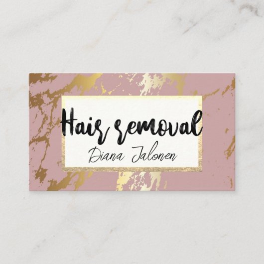 100 Haarverwijdering Afspraakherinnering Roze Marm Visitekaartje (Voorkant)