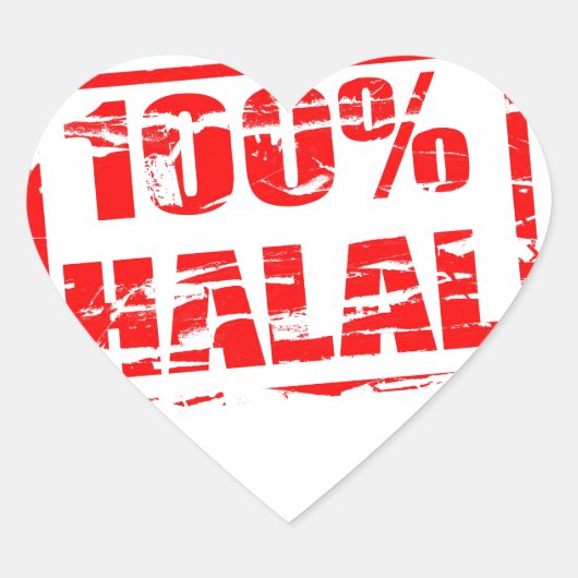 100% halal hart sticker (Voorkant)