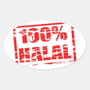 100% halal ovale sticker