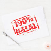 100% halal ovale sticker (Envelop)