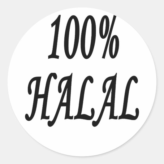 100% HALAL RONDE STICKER (Voorkant)
