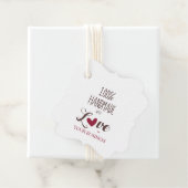 100% Handmade with Love Quote in Red & Brown Bedankjes Labels (In situ)