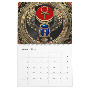 [100] Heilig goud Egyptisch scharretje met Ankh Kalender