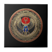 [100] Heilig goud Egyptisch scharretje met Ankh Tegeltje (Voorkant)