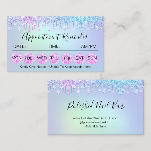 100 Herinneringsherinnering Diamond Holographic Visitekaartje (Voorkant / Achterkant)