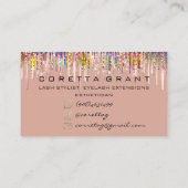 100 Herinneringsherinnering Glitter Drips Holograa Visitekaartje (Achterkant)