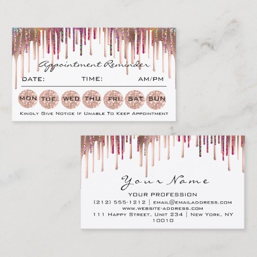 100 Herinneringsherinnering Kaarten Makeup Hologra Visitekaartje (Voorkant / Achterkant)