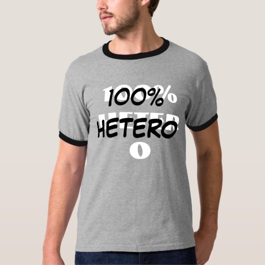 100% HETERO T-SHIRT (Voorkant)