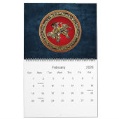 [100] Hokusai - Shoki Riding Shishi Lion Kalender (Feb 2026)