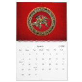 [100] Hokusai - Shoki Riding Shishi Lion Kalender (Mar 2026)