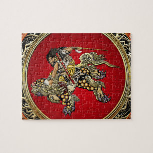 [100] Hokusai - Shoki Riding Shishi Lion Legpuzzel