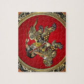 [100] Hokusai - Shoki Riding Shishi Lion Legpuzzel (Verticaal)