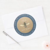 100% Homemade Honey Kitchen Organic Bee Blue Ronde Sticker (Envelop)