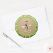 100% Homemade Honey Kitchen Organic Bee Green Ronde Sticker (Envelop)