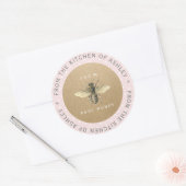100% Homemade Honey Kitchen Organic Bee Heart Ronde Sticker (Envelop)