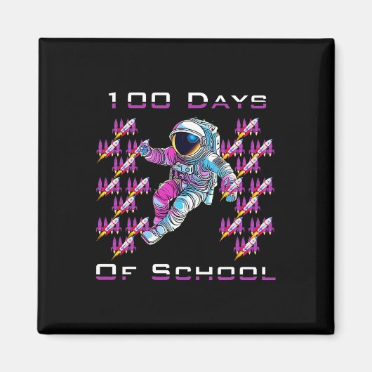 100 honderd dagen van school astronauten en ruimte magneet (Voorkant)