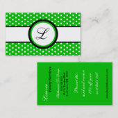 100 Hot Green White Polkadot Pokadot Visitekaartje (Voorkant / Achterkant)