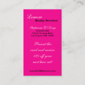 100 Hot Pink White Polkadot Pokadot Visitekaartje (Achterkant)