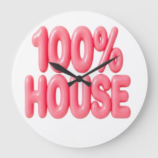 100% HOUSE ROZE LETTERTYPEN GROTE KLOK (Voorkant)