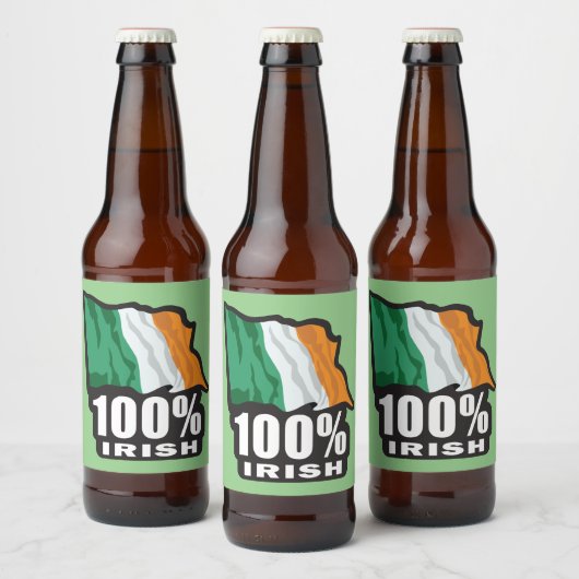 100% Iers Bier Etiket (Flessen)