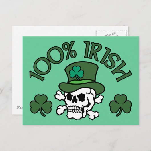 100% Iers Briefkaart (Voorkant / Achterkant)