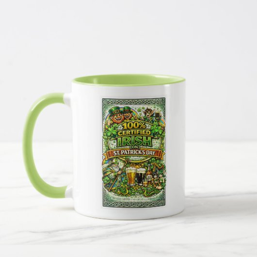 100% Iers... Op St.Patrick's Dag! Mok (Links)