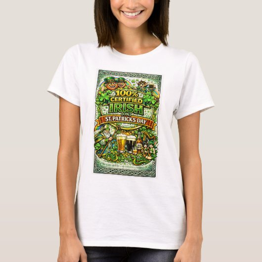 100% Iers... Op St.Patrick's Dag! T-shirt (Voorkant)