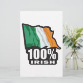 100% Iers Trots om Iers te zijn Briefpapier (Staand voorkant)