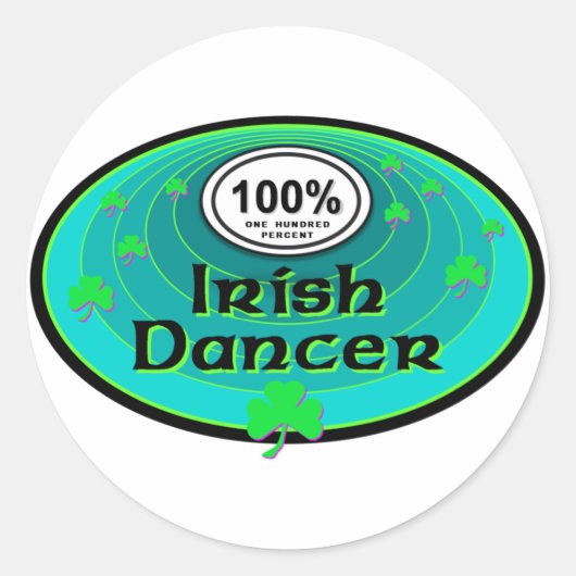 100% Ierse danser Ronde Sticker (Voorkant)