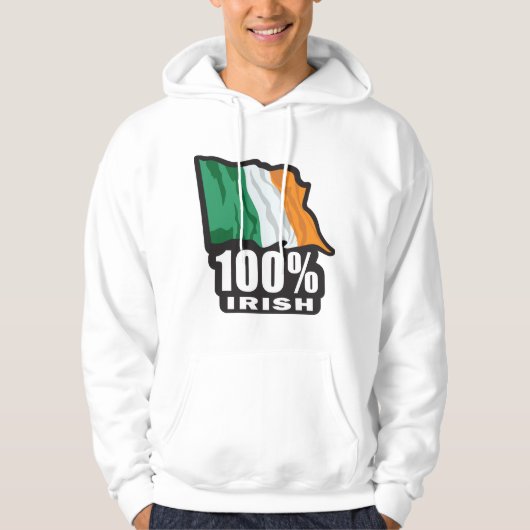 100% Ierse/St. Patrick's Day Hoodie (Voorkant)