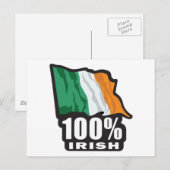 100% Ierse vlag/vlag Ierland Briefkaart (Voorkant / Achterkant)